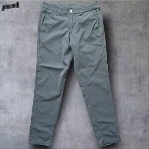 Lululemon Pants Mens 32 Gray Commission Slim Warpstreme Grid Stretch Dress Golf